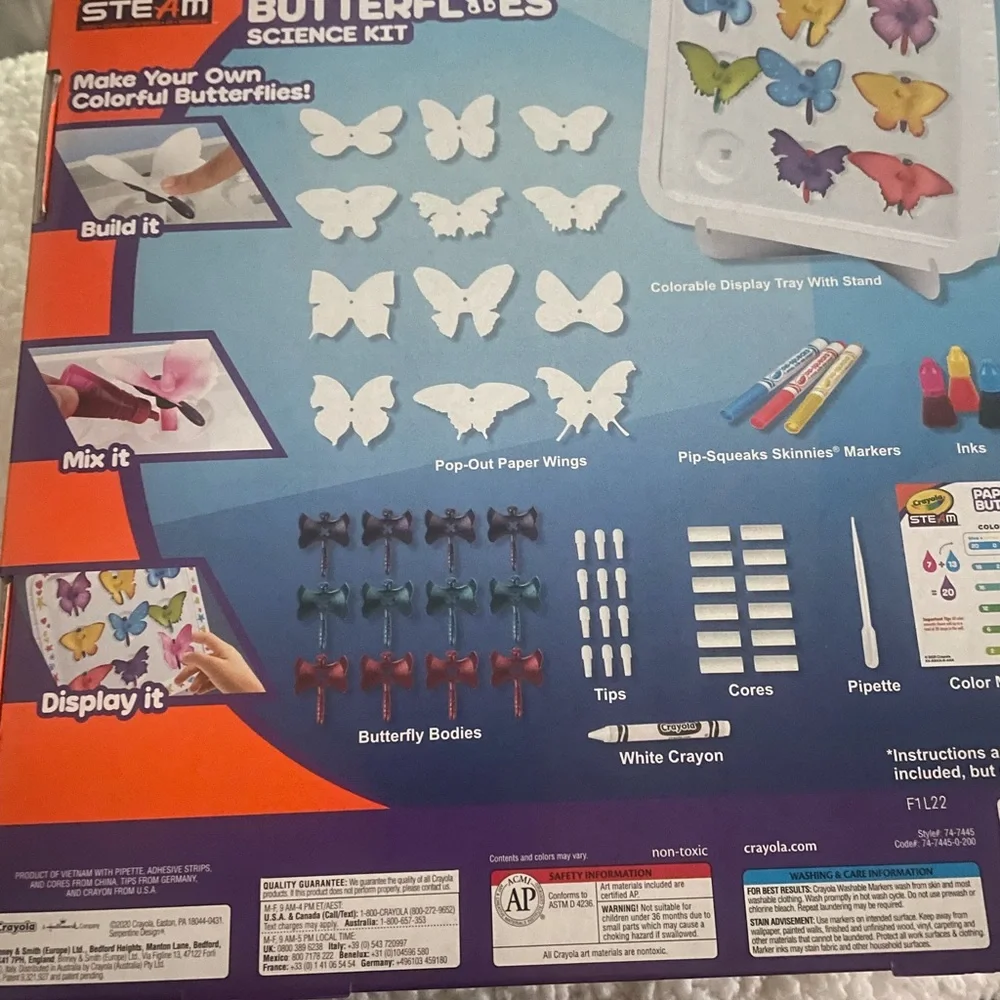 Paper butterflies crayola science kit NEW